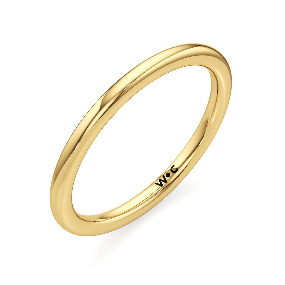 The Elle Wedding Band with 18KT Yellow Gold Cut Diamond in 14KT Yellow Gold view 3
