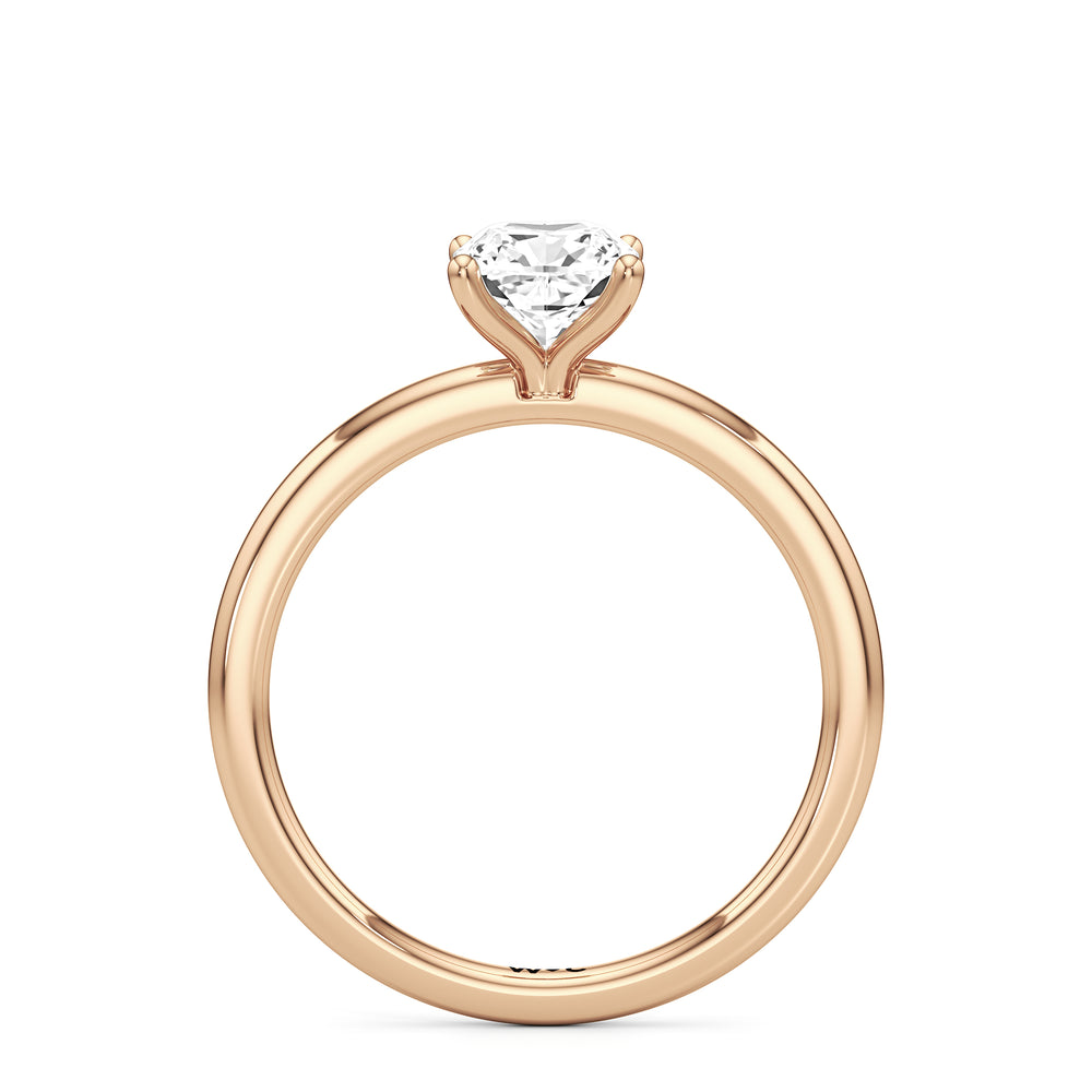 The Elle Engagement Ring with Cushion Cut Diamond in 14KT Rose Gold view 2

