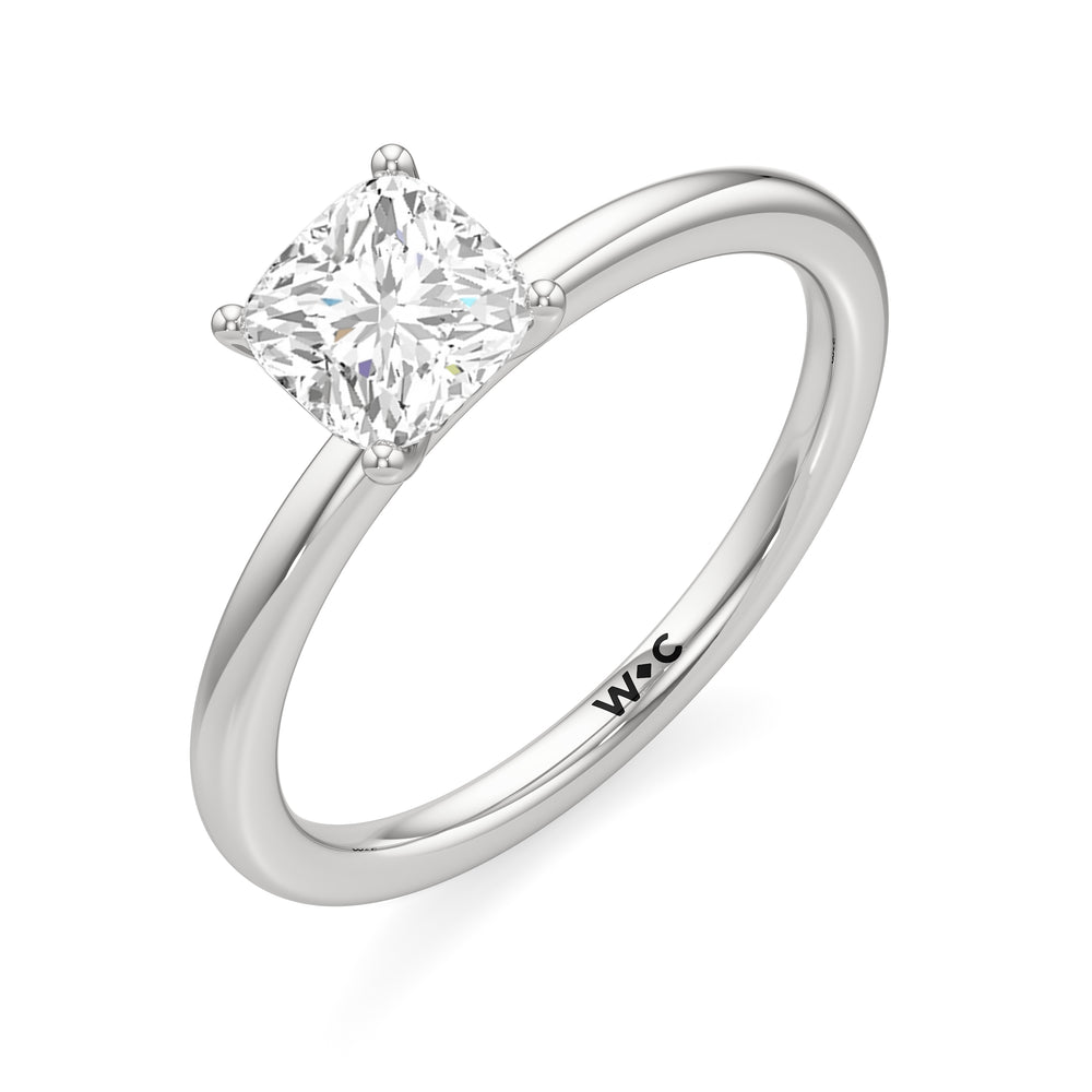 The Elle Engagement Ring with Cushion Cut Diamond in 14KT Platinum view 3
