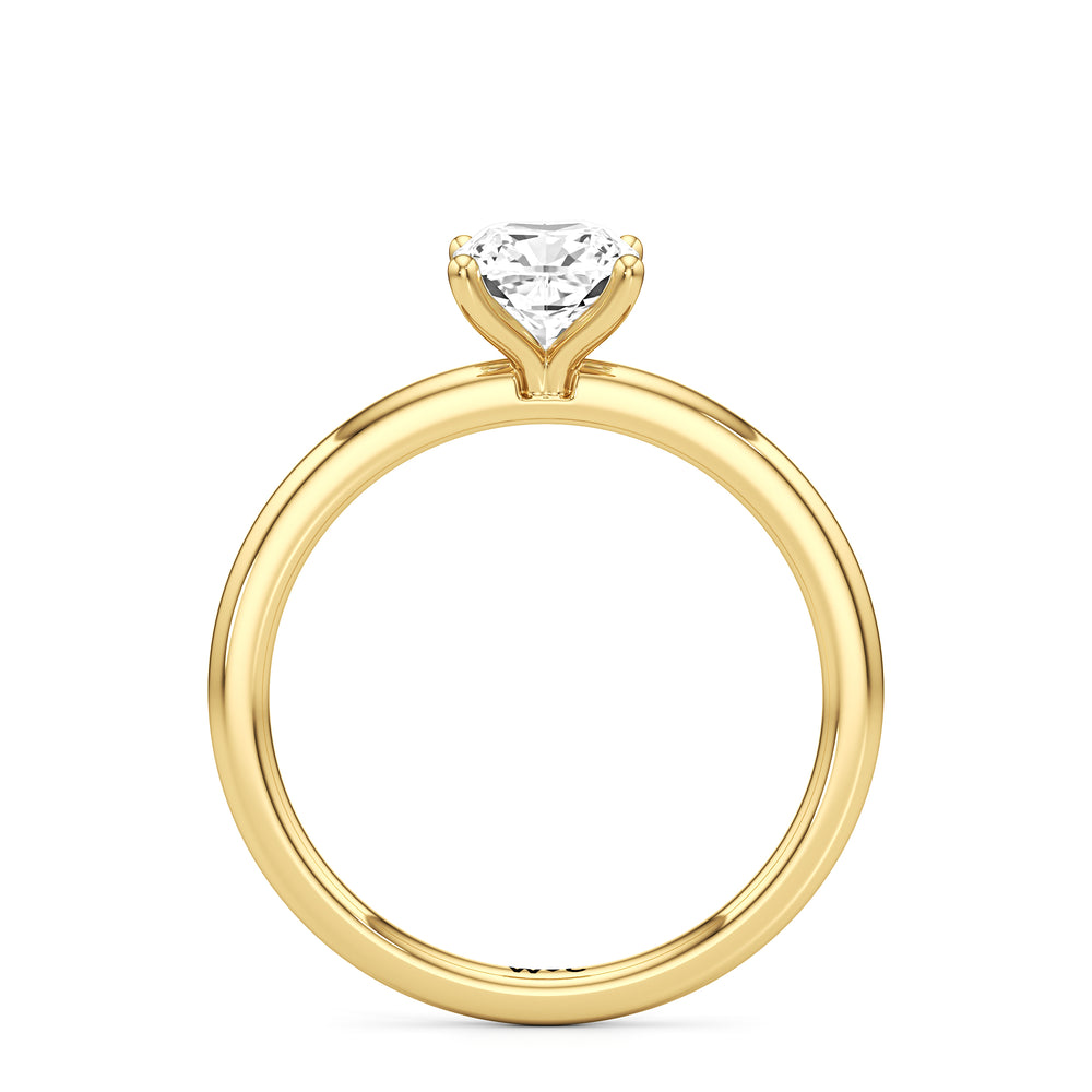 The Elle Engagement Ring with Cushion Cut Diamond in 14KT Yellow Gold view 2
