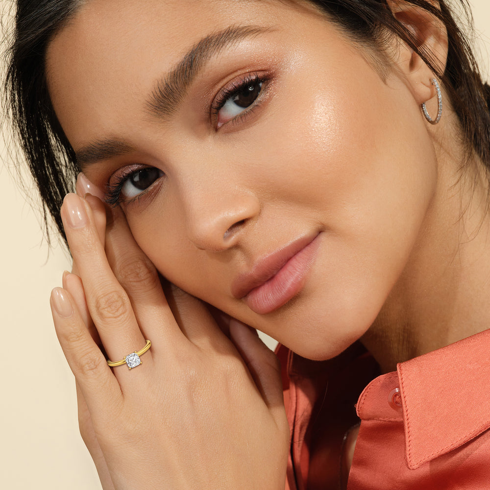 The Elle Engagement Ring with Oval Cut Diamond in 14KT Rose Gold view 5
