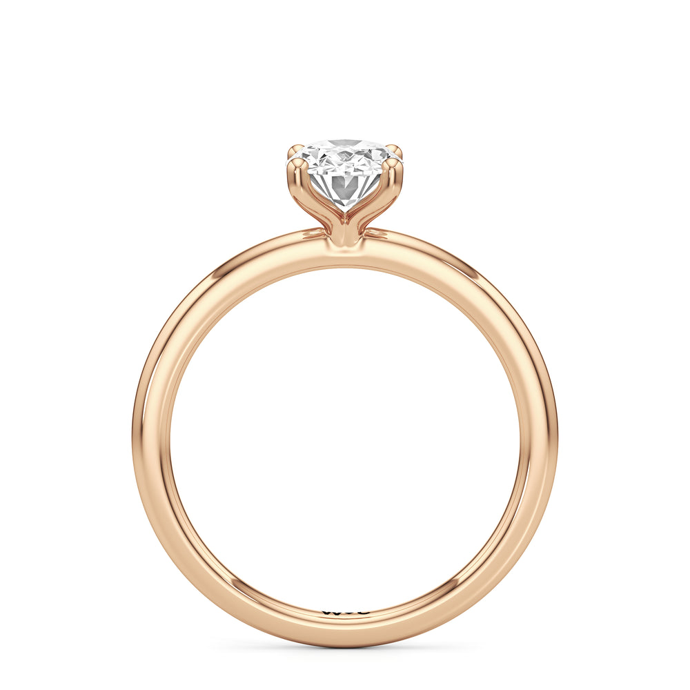 The Elle Engagement Ring with Oval Cut Diamond in 14KT Rose Gold view 2
