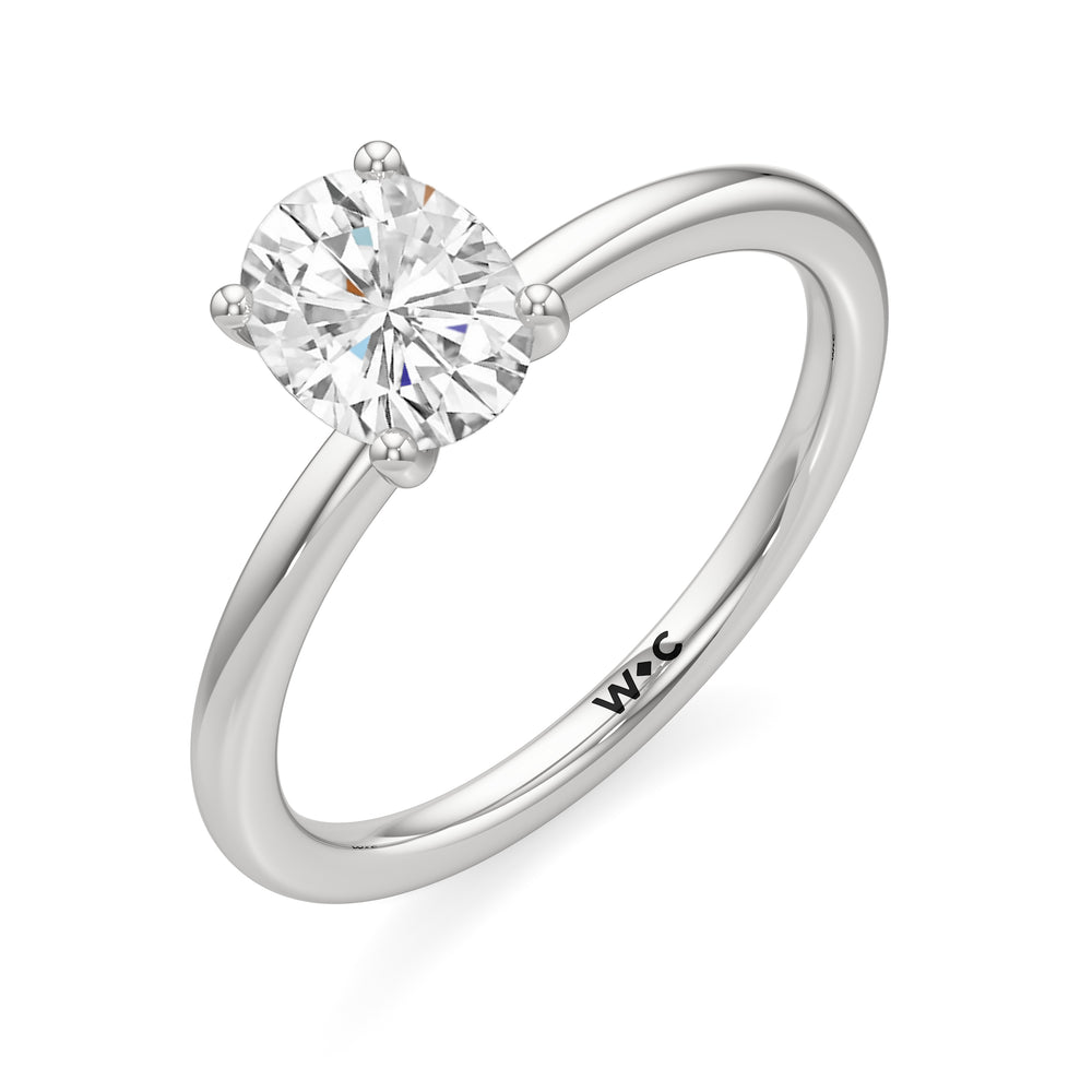 The Elle Engagement Ring with Oval Cut Diamond in 14KT Platinum view 3
