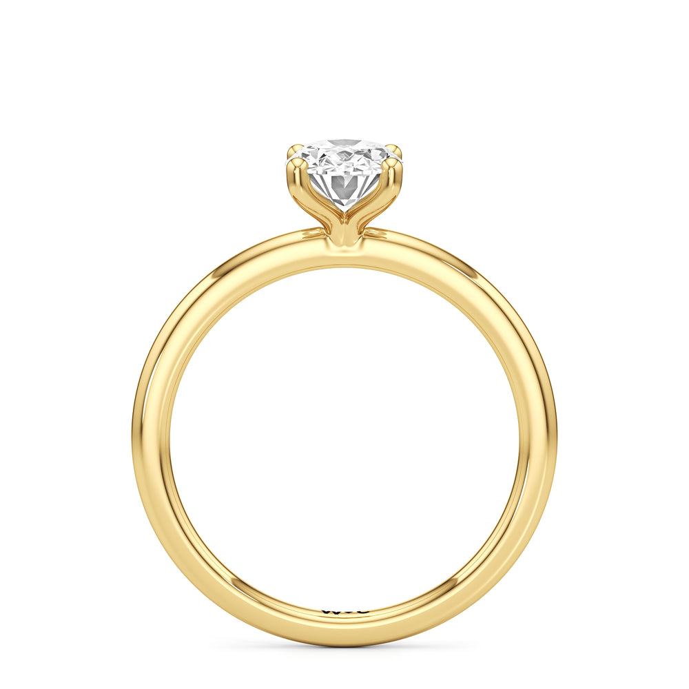 The Elle Engagement Ring with Oval Cut Diamond in 14KT Yellow Gold view 2
