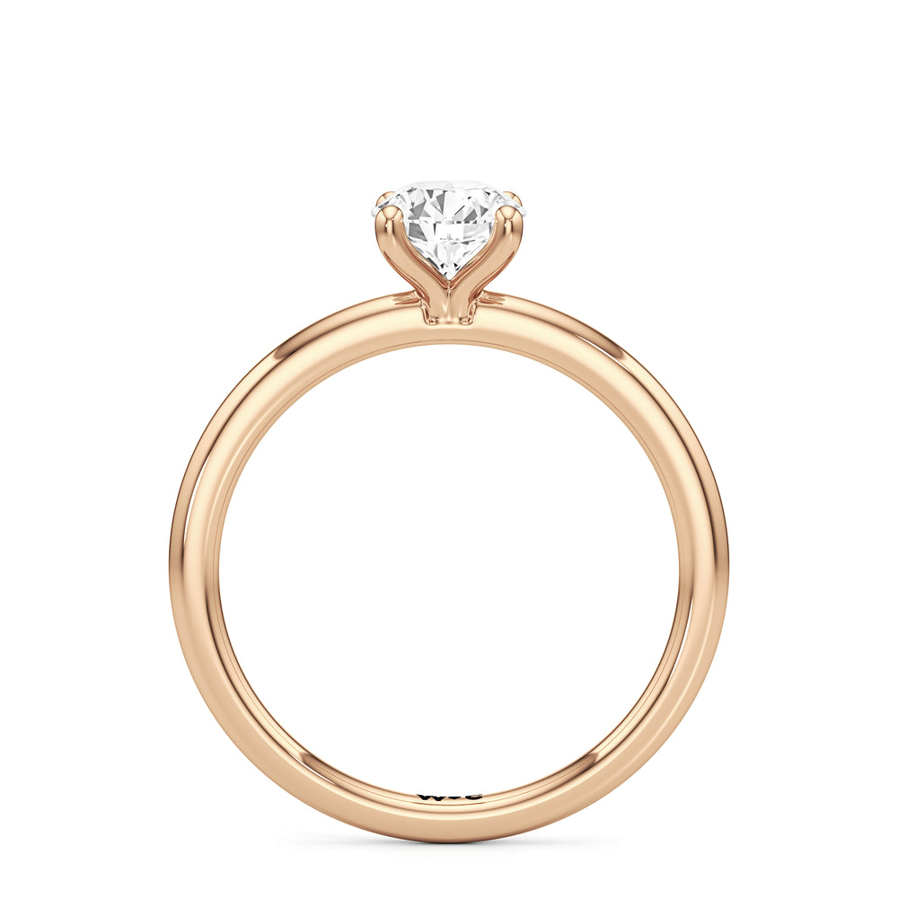 The Elle Engagement Ring with Round Cut Diamond in 14KT Rose Gold view 2
