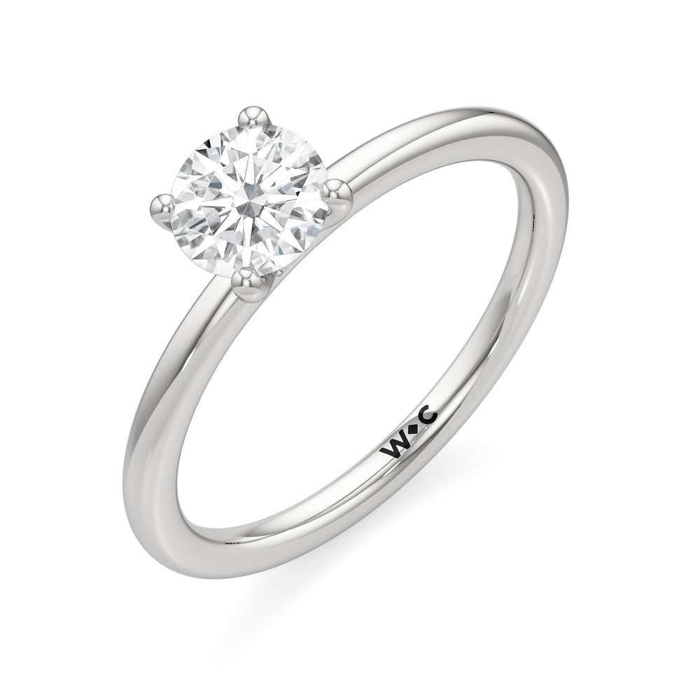 The Elle Engagement Ring with Round Cut Diamond in 14KT Platinum view 3
