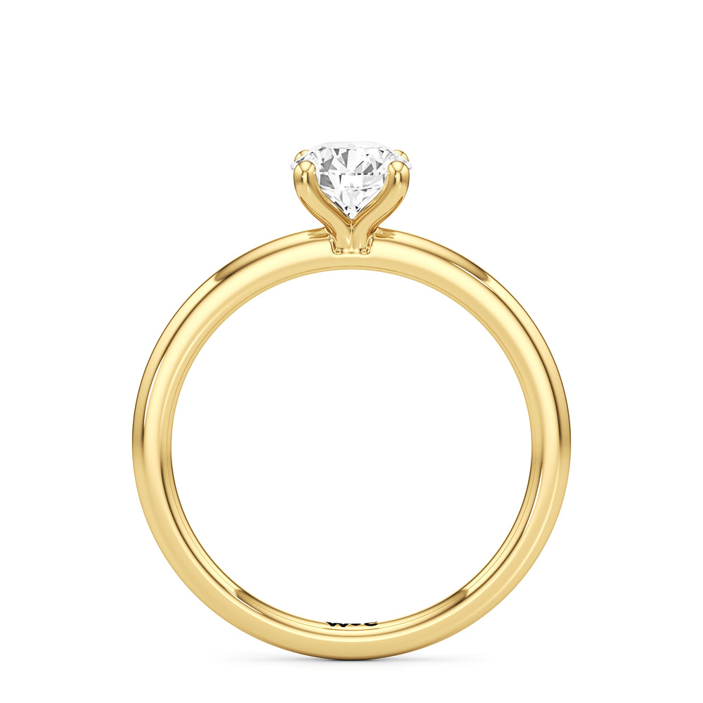 The Elle Engagement Ring with Round Cut Diamond in 14KT Yellow Gold view 2
