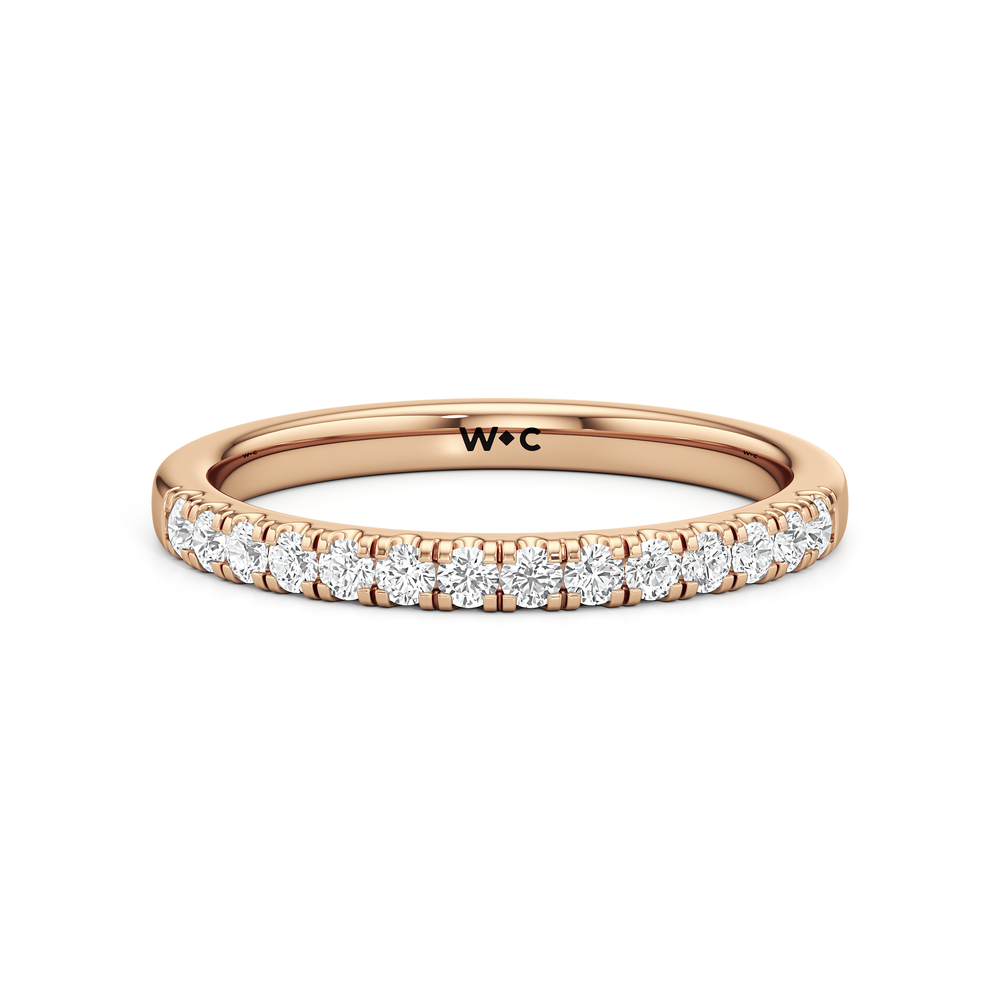 The Vera Diamond Wedding Band with 18KT Rose Gold Cut Diamond in 14KT Rose Gold view 1
