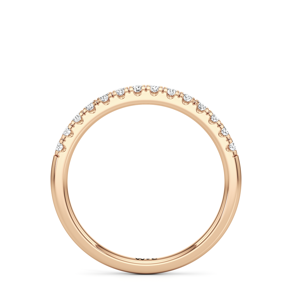 The Vera Diamond Wedding Band with 18KT Rose Gold Cut Diamond in 14KT Rose Gold view 2
