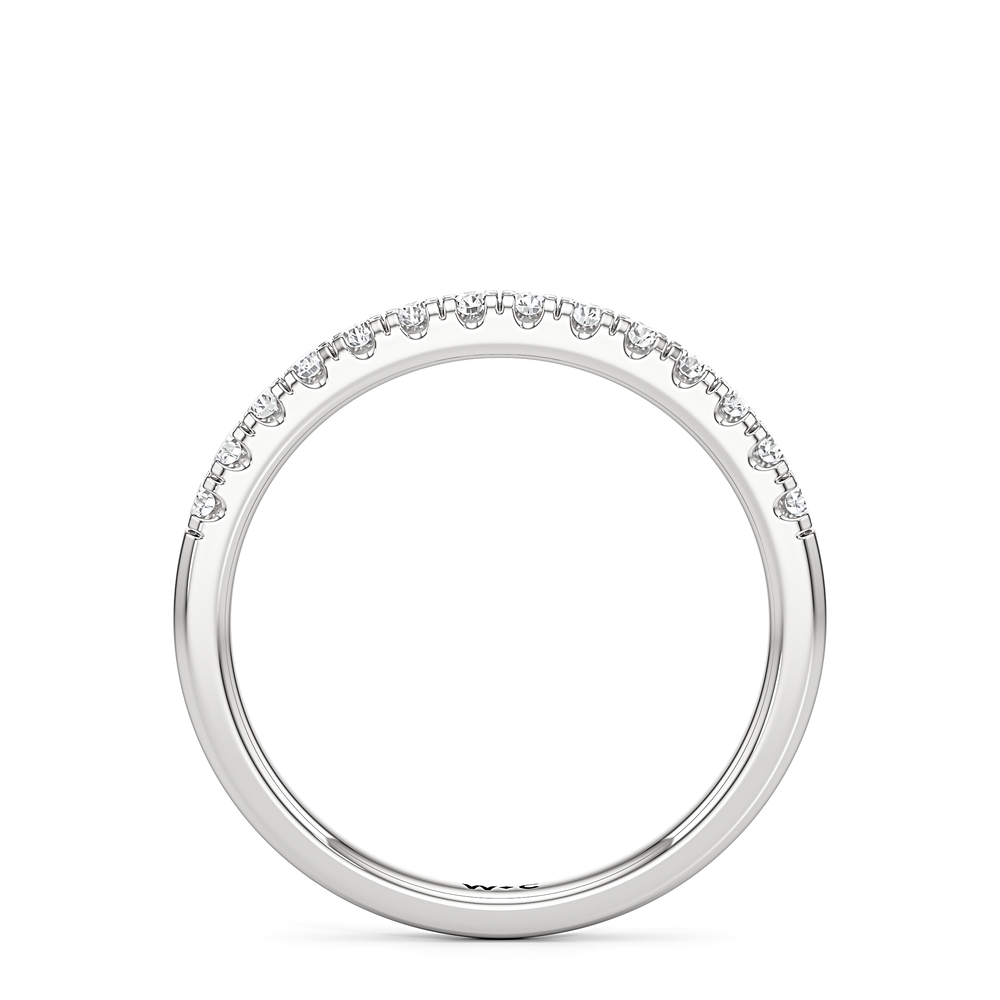 The Vera Diamond Wedding Band with Platinum Cut Diamond in 14KT Platinum view 2
