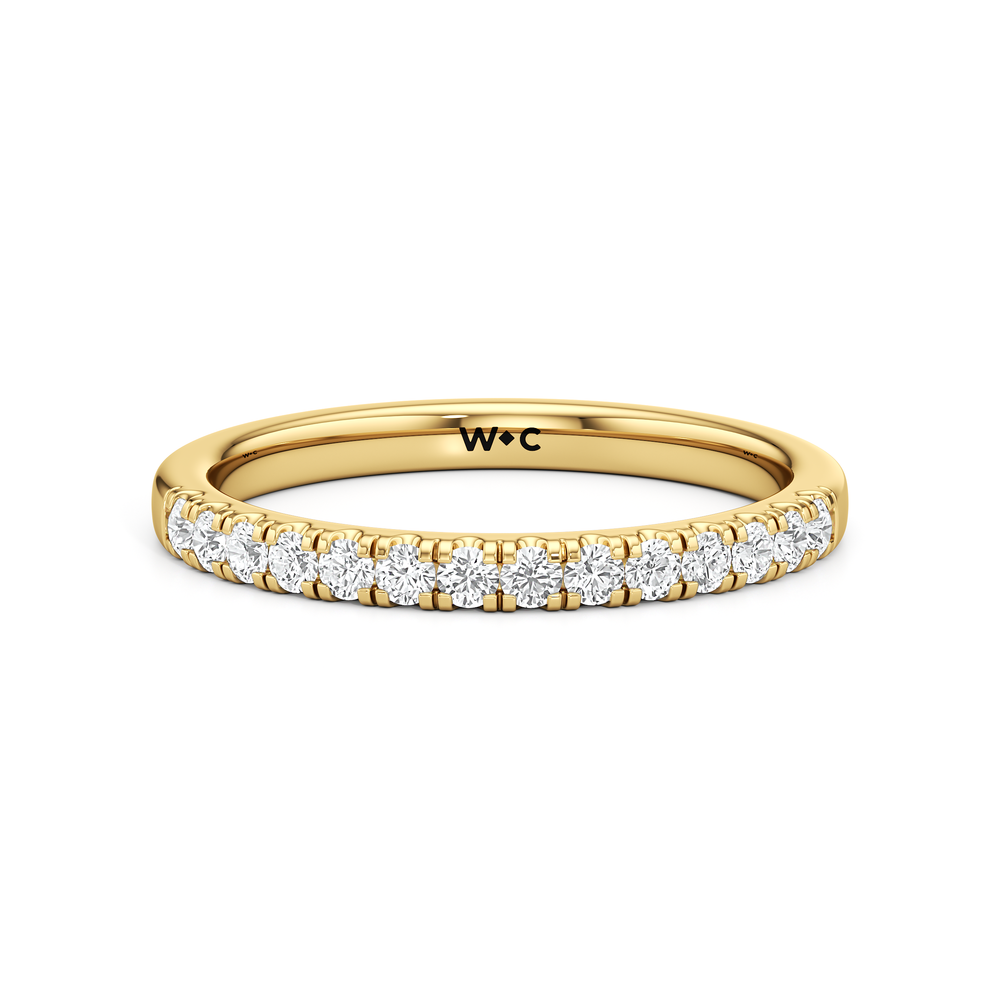 The Vera Diamond Wedding Band with 18KT Yellow Gold Cut Diamond in 14KT Yellow Gold view 1
