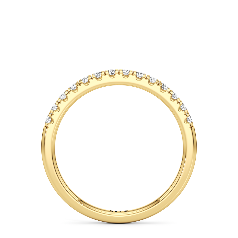 The Vera Diamond Wedding Band with 18KT Yellow Gold Cut Diamond in 14KT Yellow Gold view 2
