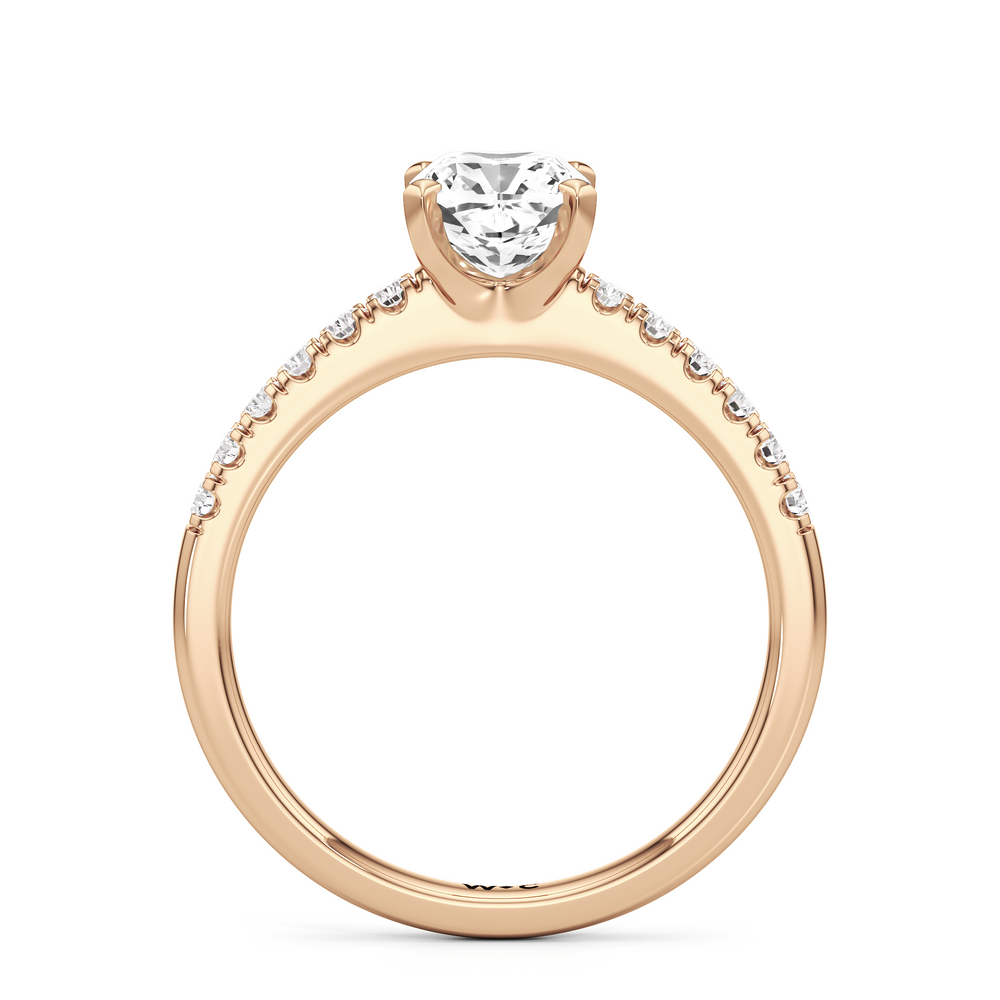 The Vera Engagement Ring with Cushion Cut Diamond in 14KT Rose Gold view 2
