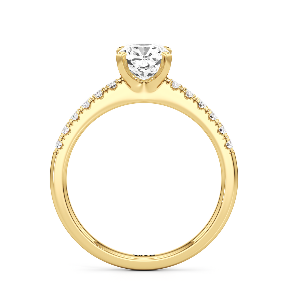The Vera Engagement Ring with Cushion Cut Diamond in 14KT Yellow Gold view 2
