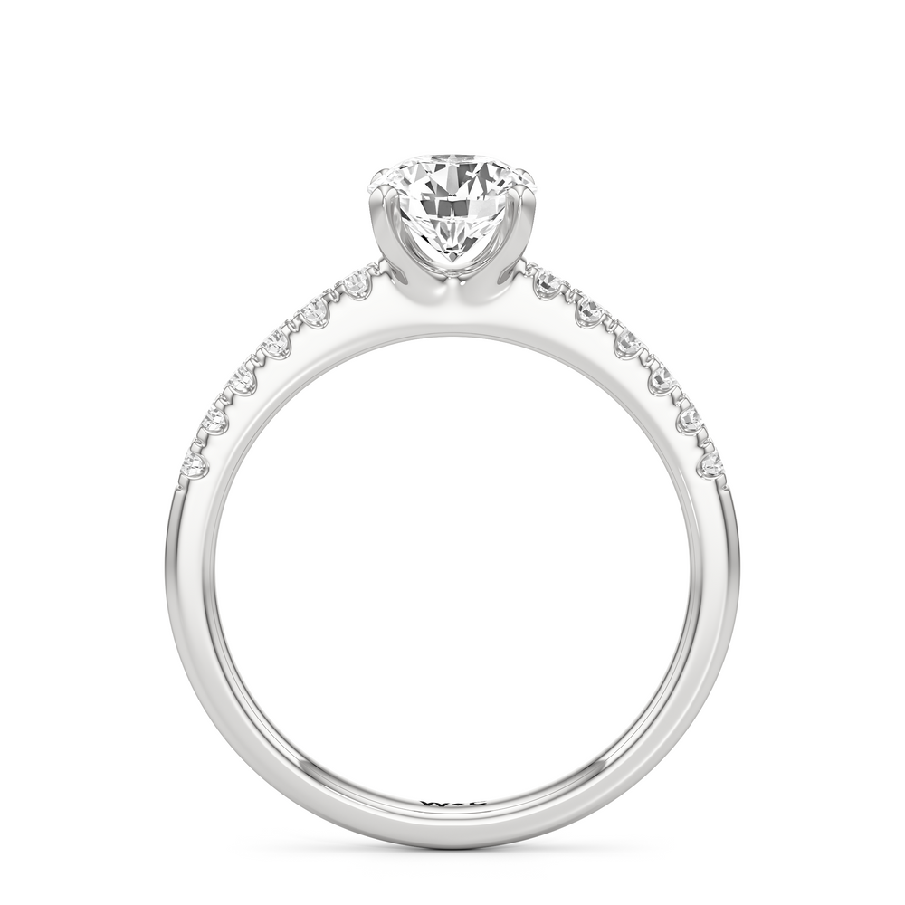 The Vera Engagement Ring with Round Cut Diamond in 14KT Platinum view 2
