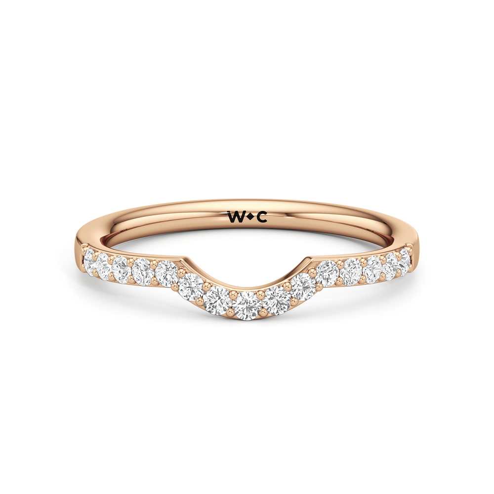 The Estelle Diamond Wedding Band with 18KT Rose Gold Cut Diamond in 14KT Rose Gold view 1
