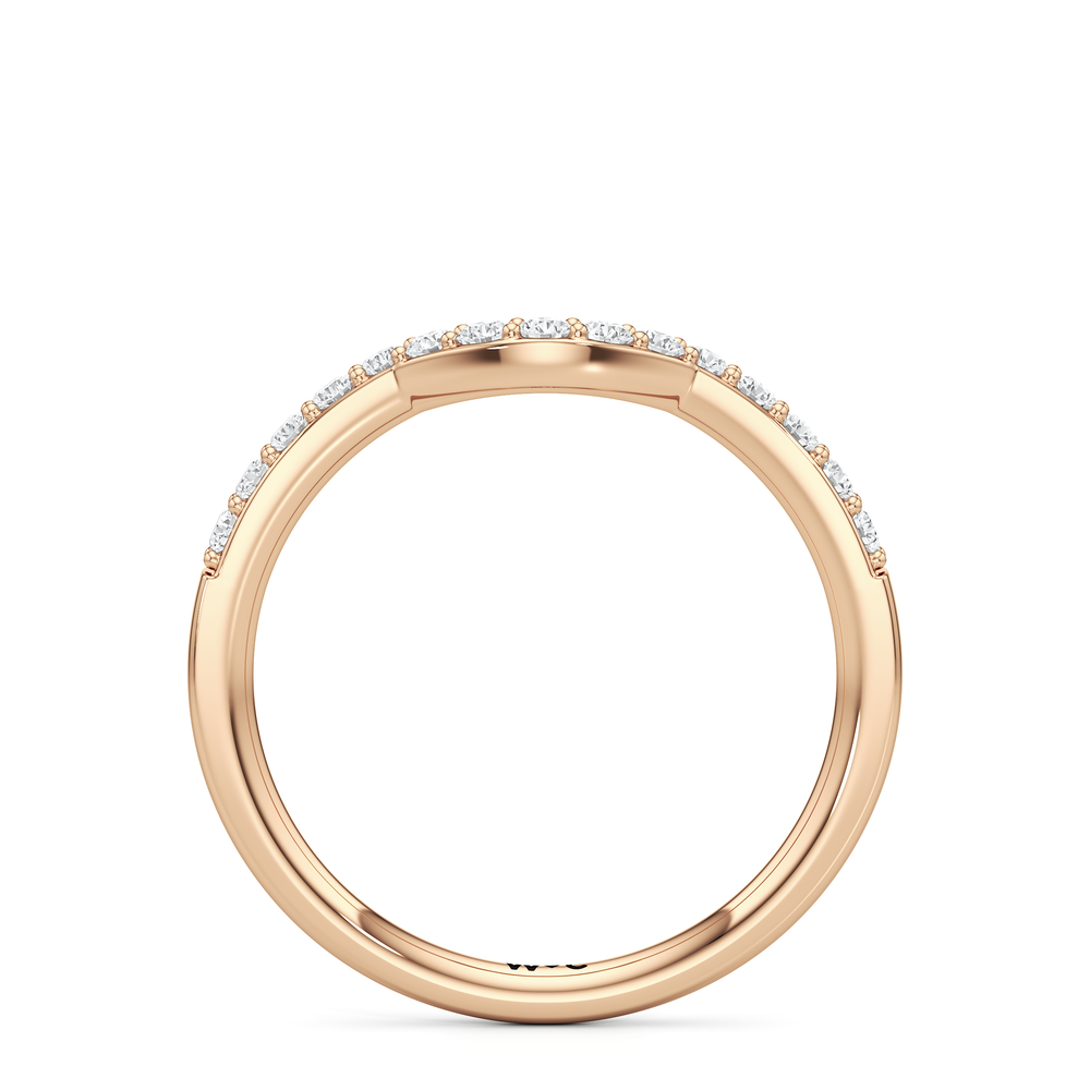 The Estelle Diamond Wedding Band with 18KT Rose Gold Cut Diamond in 14KT Rose Gold view 2
