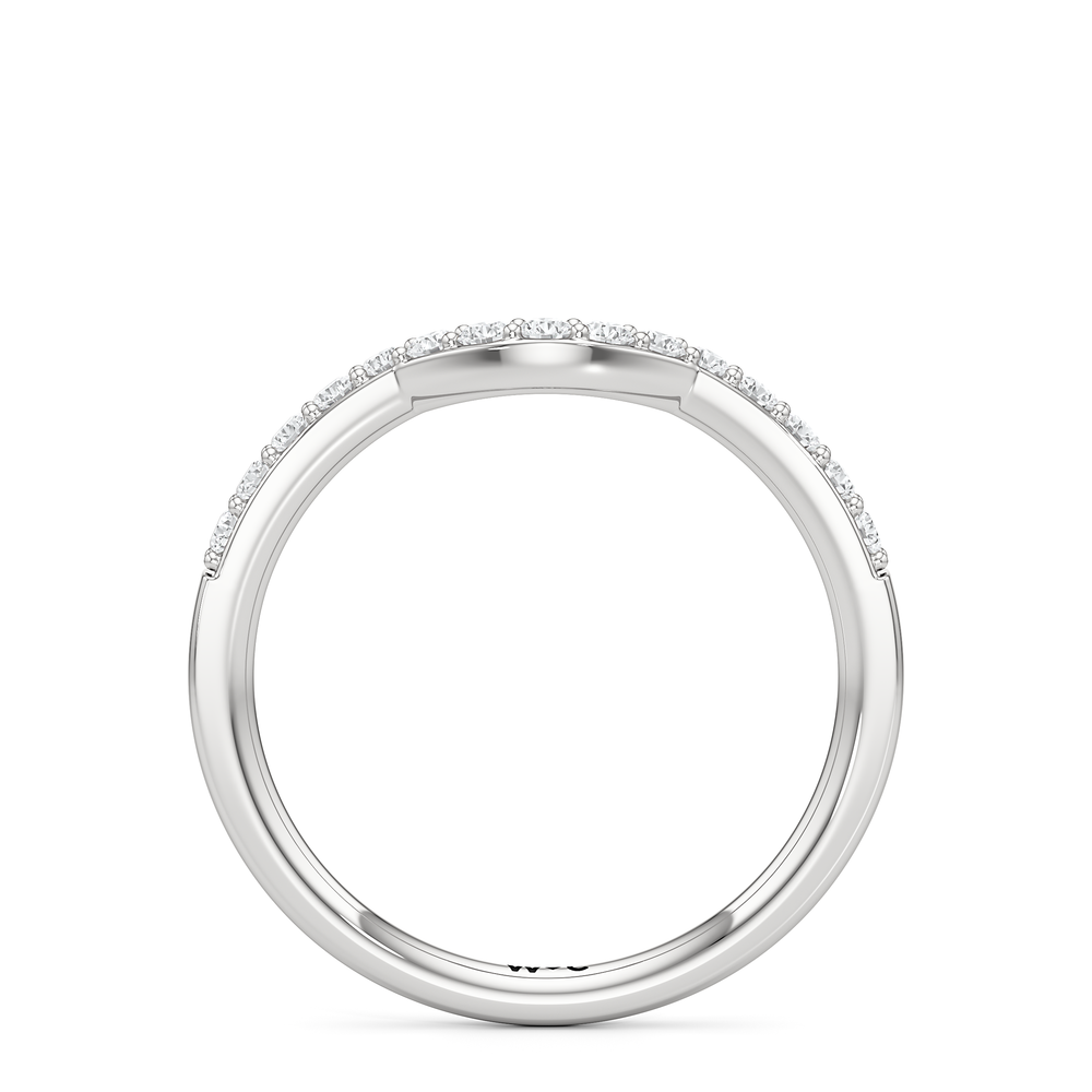 The Estelle Diamond Wedding Band with Platinum Cut Diamond in 14KT Platinum view 2
