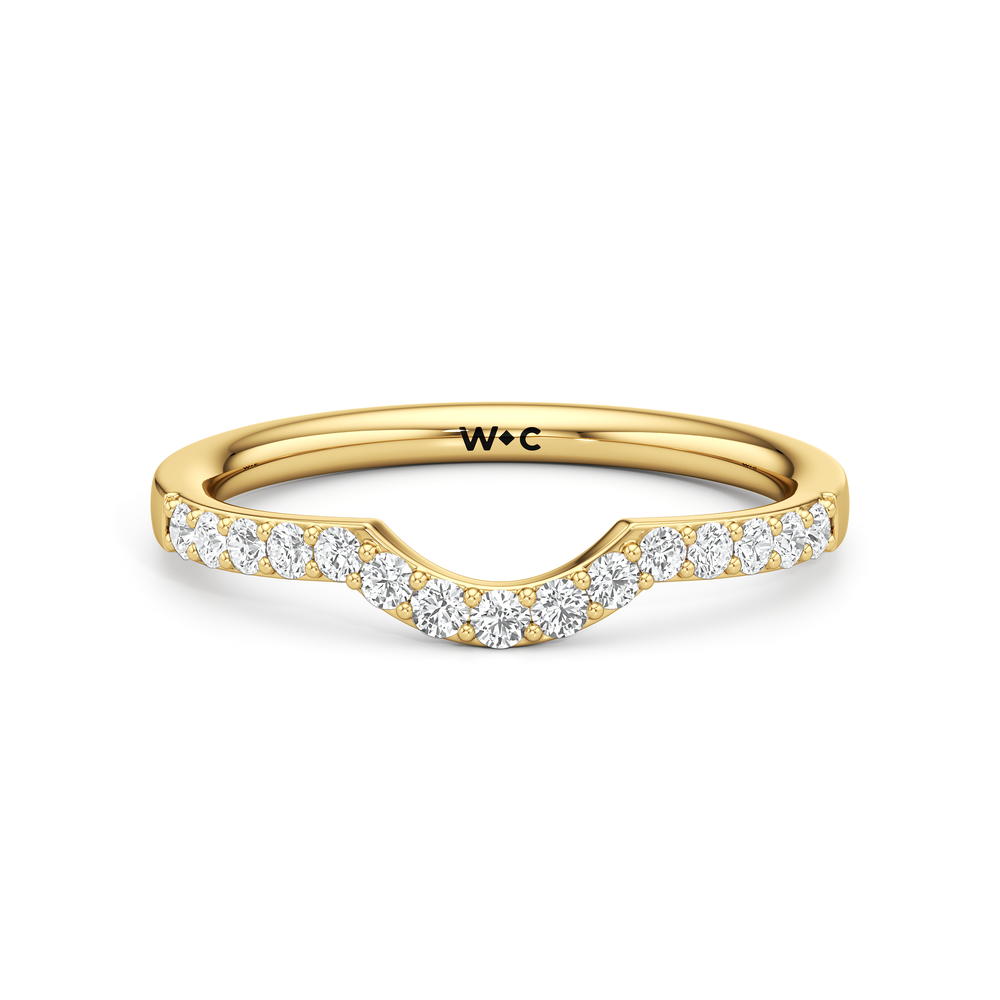 The Estelle Diamond Wedding Band with 18KT Yellow Gold Cut Diamond in 14KT Yellow Gold view 1
