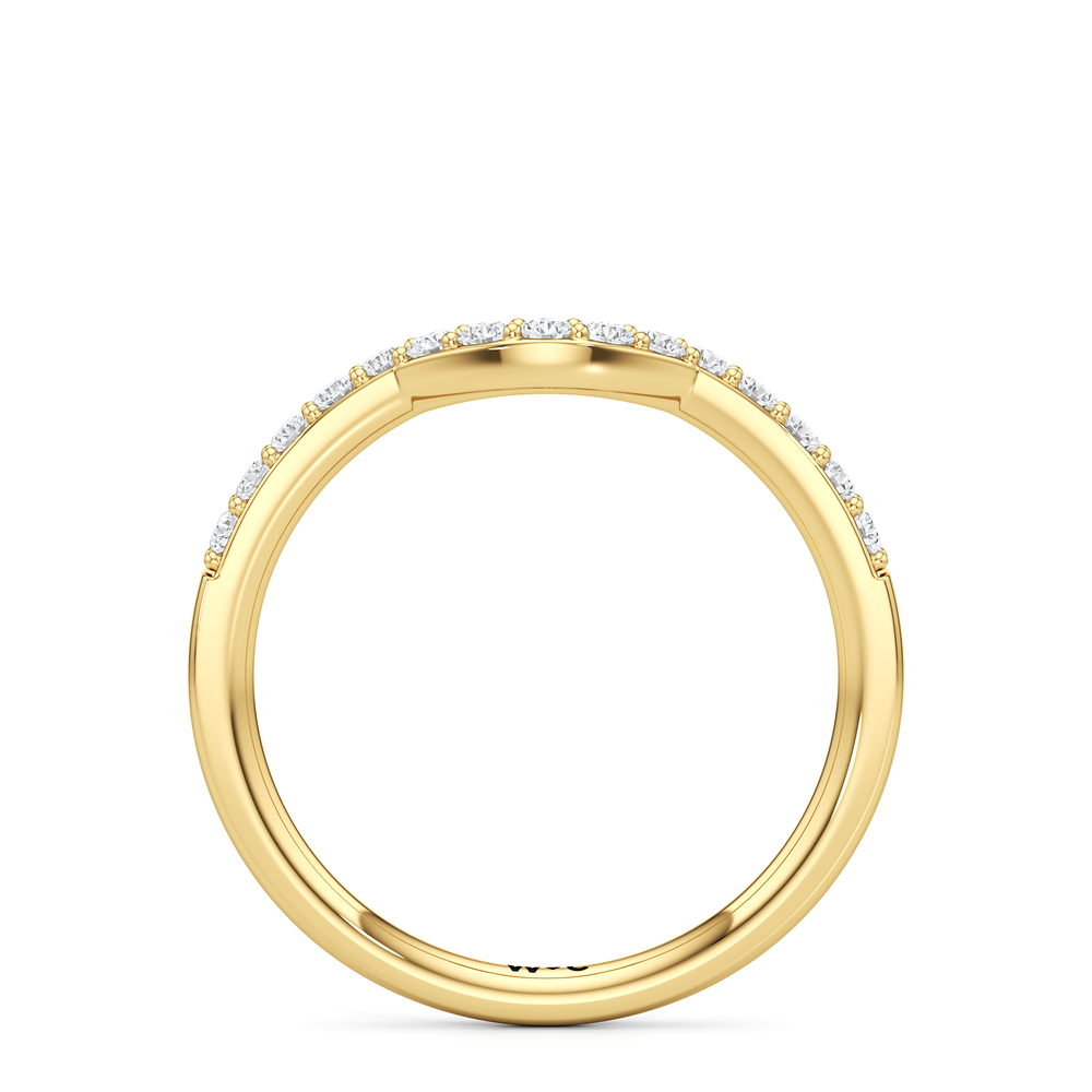 The Estelle Diamond Wedding Band with 18KT Yellow Gold Cut Diamond in 14KT Yellow Gold view 2
