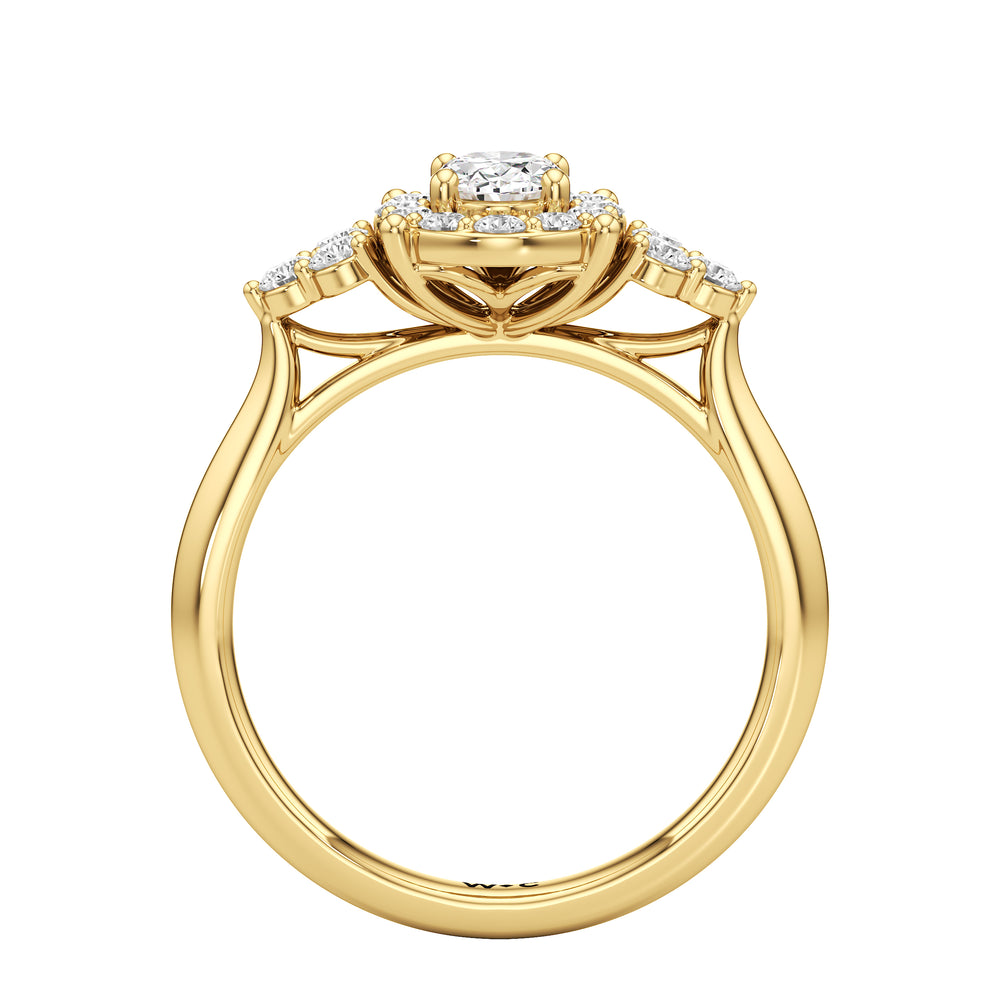 The Estelle Engagement Ring with Oval Cut Diamond in 14KT Yellow Gold view 2

