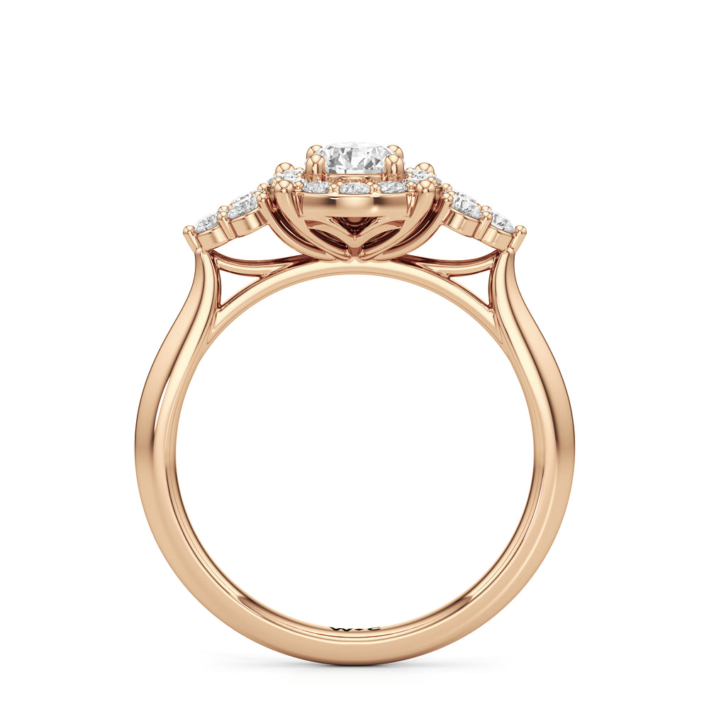 The Estelle Engagement Ring with Round Cut Diamond in 14KT Rose Gold view 2
