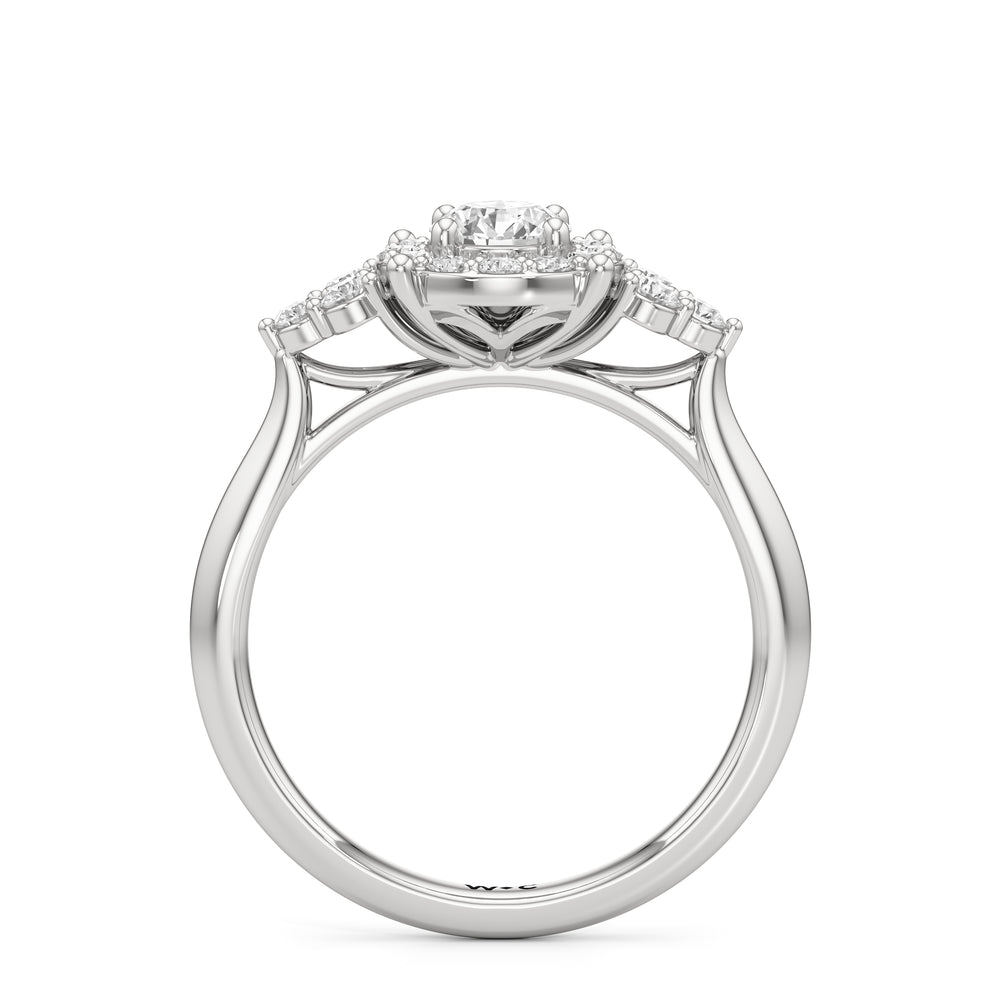 The Estelle Engagement Ring with Round Cut Diamond in 14KT Platinum view 2
