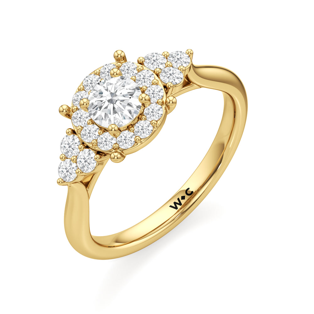 The Estelle Engagement Ring with Round Cut Diamond in 14KT Yellow Gold view 3
