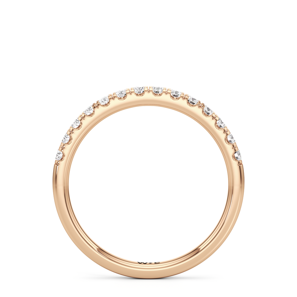 The Isabel Diamond Wedding Band with 18KT Rose Gold Cut Diamond in 14KT Rose Gold view 2
