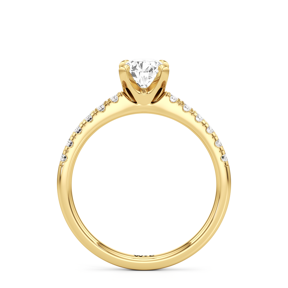 The Isabel Engagement Ring with Round Cut Diamond in 14KT Yellow Gold view 2
