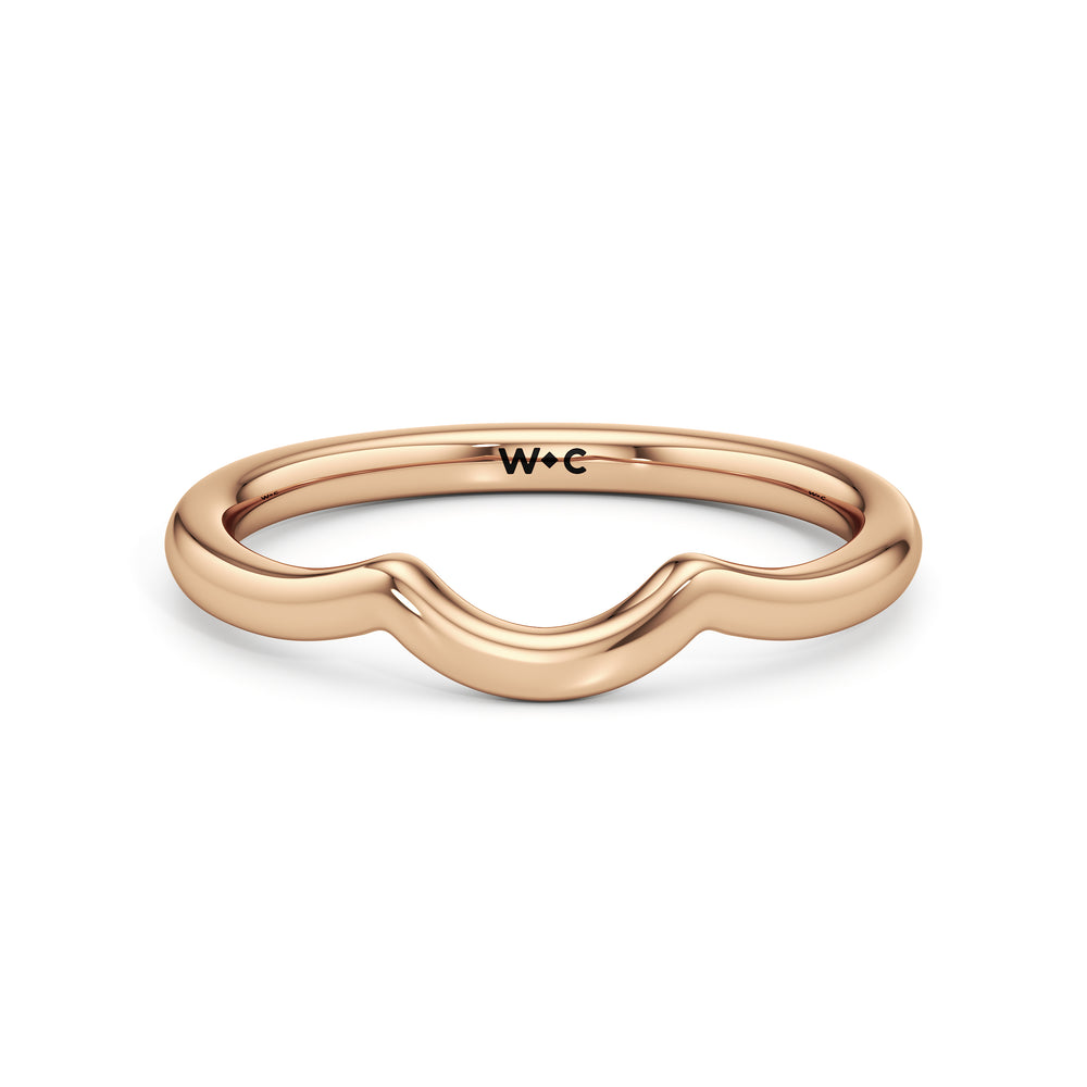 The Arabella Wedding Band with 18KT Rose Gold Cut Diamond in 14KT Rose Gold view 1
