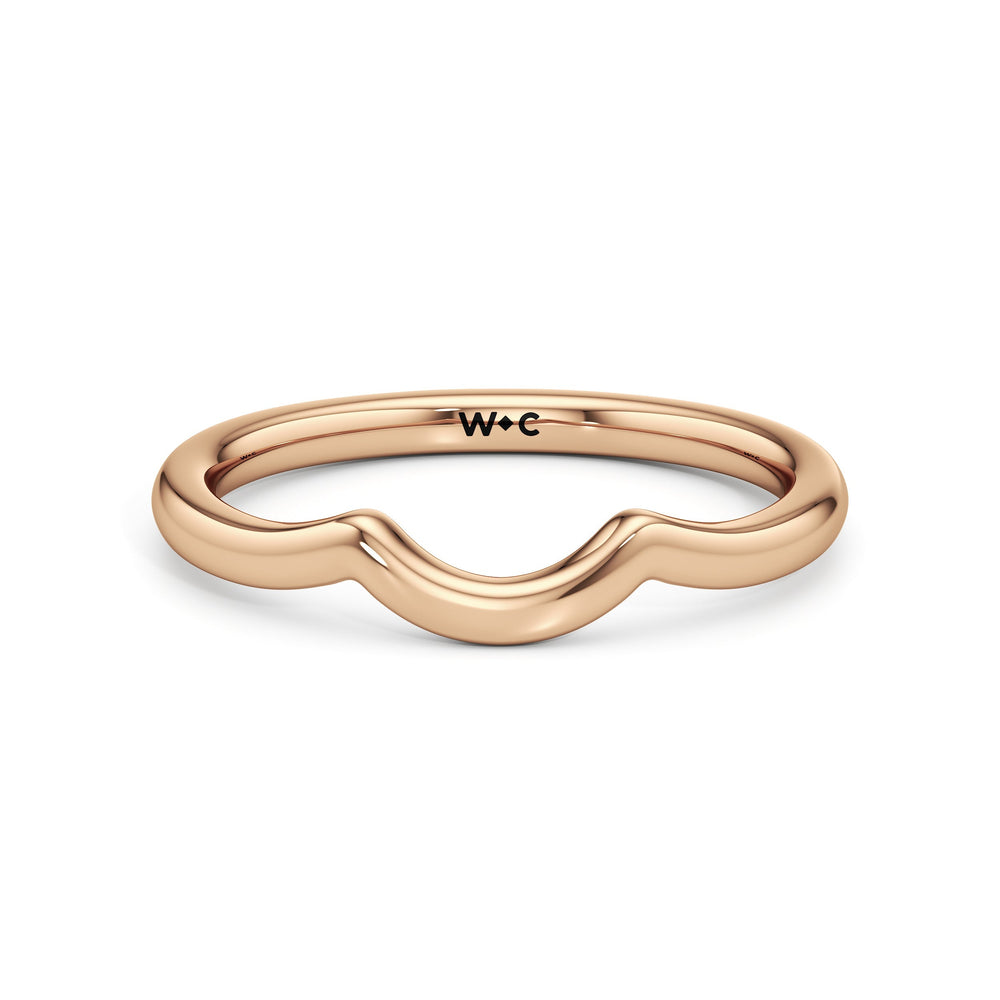 The Arabella Wedding Band with 18KT Rose Gold Cut Diamond in 14KT Rose Gold view 1

