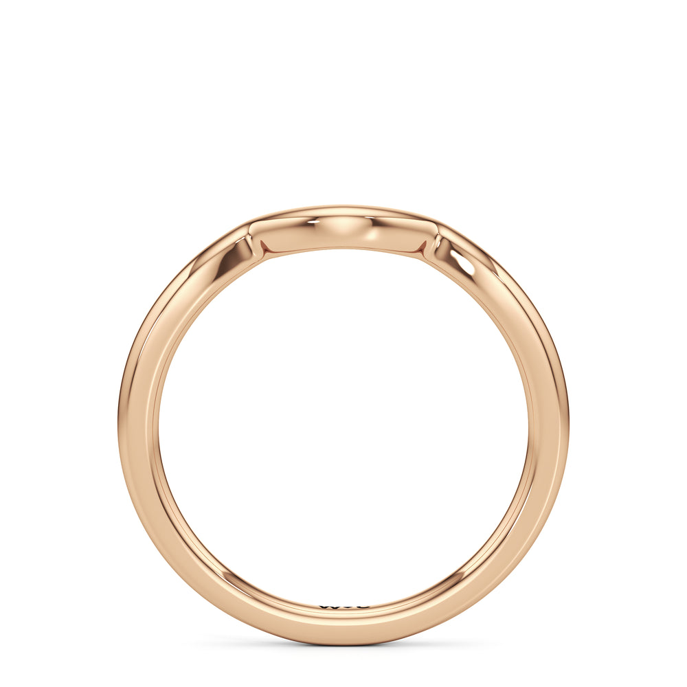 The Arabella Wedding Band with 18KT Rose Gold Cut Diamond in 14KT Rose Gold view 2
