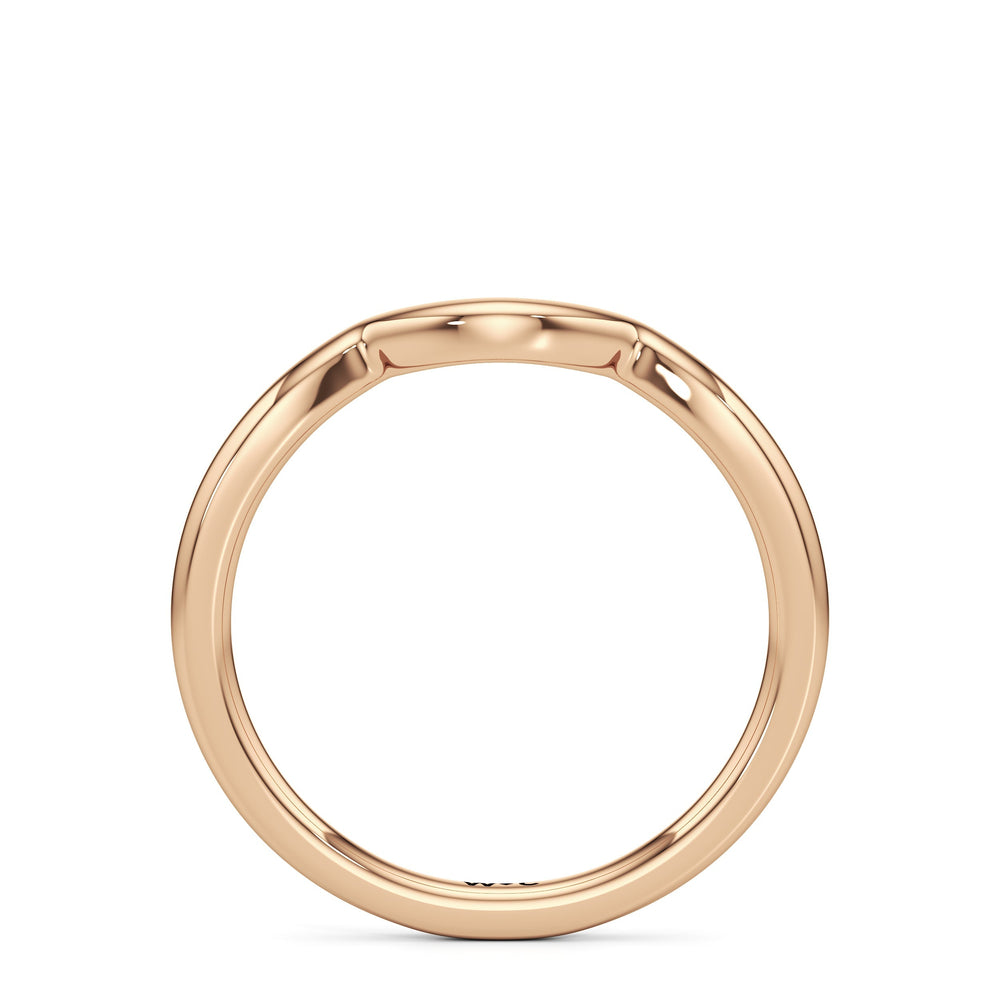 The Arabella Wedding Band with 18KT Rose Gold Cut Diamond in 14KT Rose Gold view 2
