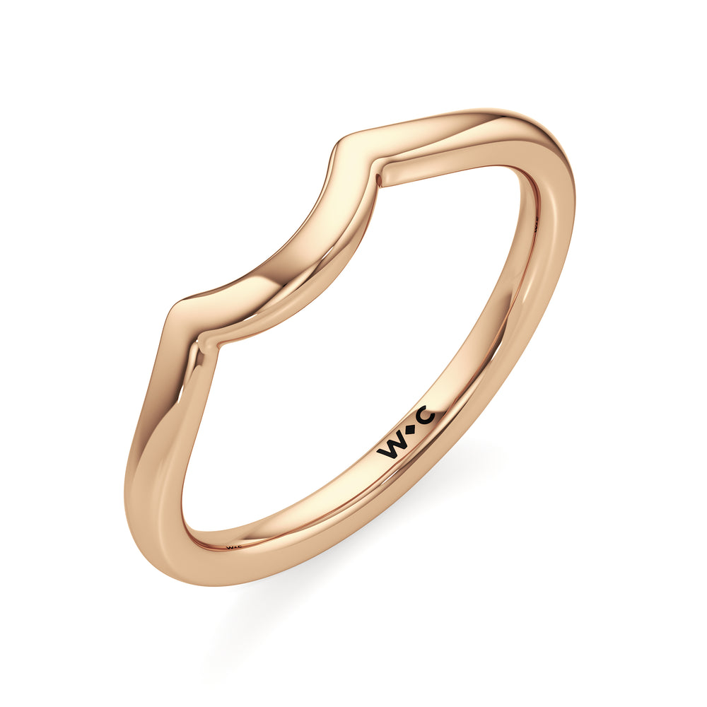 The Arabella Wedding Band with 18KT Rose Gold Cut Diamond in 14KT Rose Gold view 3
