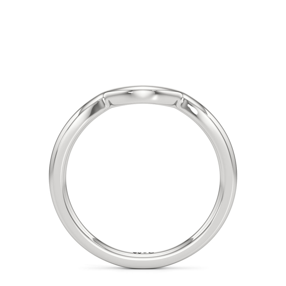 The Arabella Wedding Band with Platinum Cut Diamond in 14KT Platinum view 2
