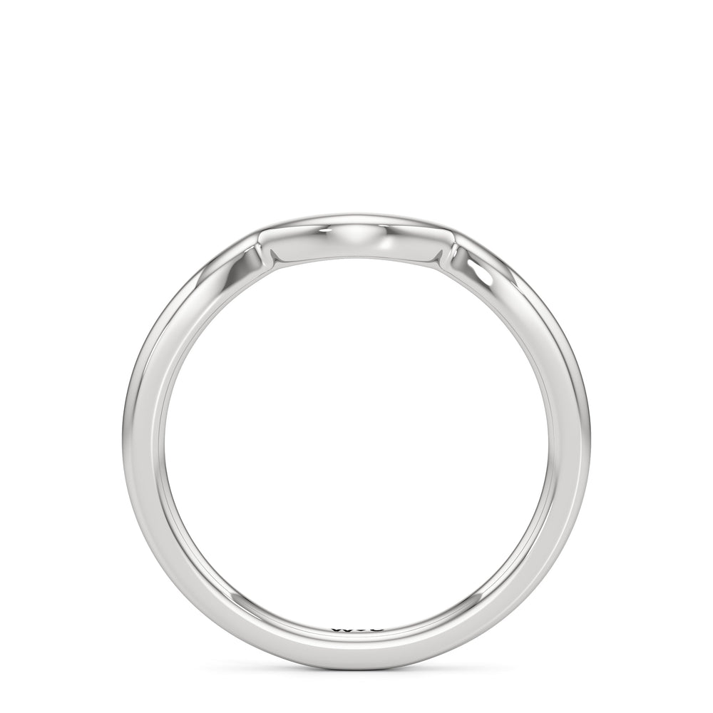 The Arabella Wedding Band with Platinum Cut Diamond in 14KT Platinum view 2
