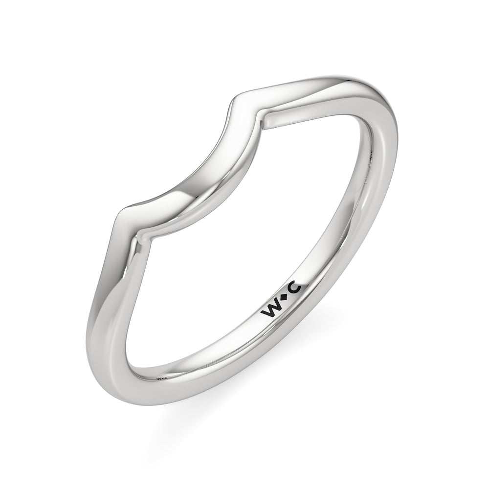 The Arabella Wedding Band with Platinum Cut Diamond in 14KT Platinum view 3
