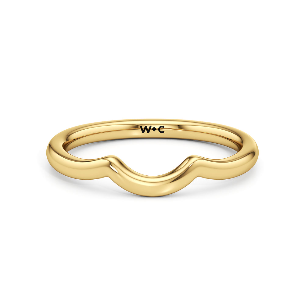 The Arabella Wedding Band with 18KT Yellow Gold Cut Diamond in 14KT Yellow Gold view 1

