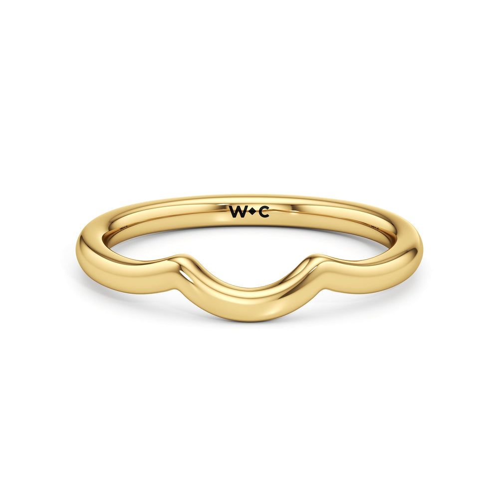 The Arabella Wedding Band with 18KT Yellow Gold Cut Diamond in 14KT Yellow Gold view 1
