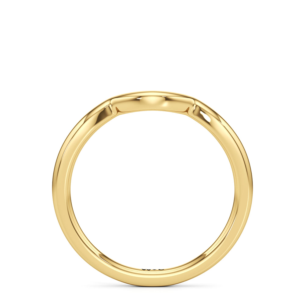 The Arabella Wedding Band with 18KT Yellow Gold Cut Diamond in 14KT Yellow Gold view 2
