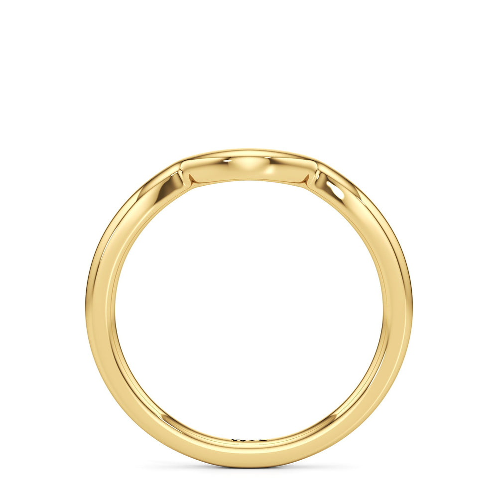 The Arabella Wedding Band with 18KT Yellow Gold Cut Diamond in 14KT Yellow Gold view 2
