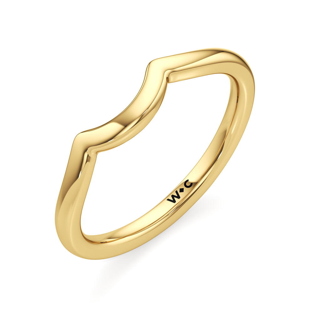 The Arabella Wedding Band with 18KT Yellow Gold Cut Diamond in 14KT Yellow Gold view 3
