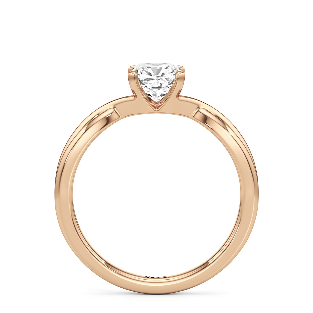 The Arabella Engagement Ring with Cushion Cut Diamond in 14KT Rose Gold view 2
