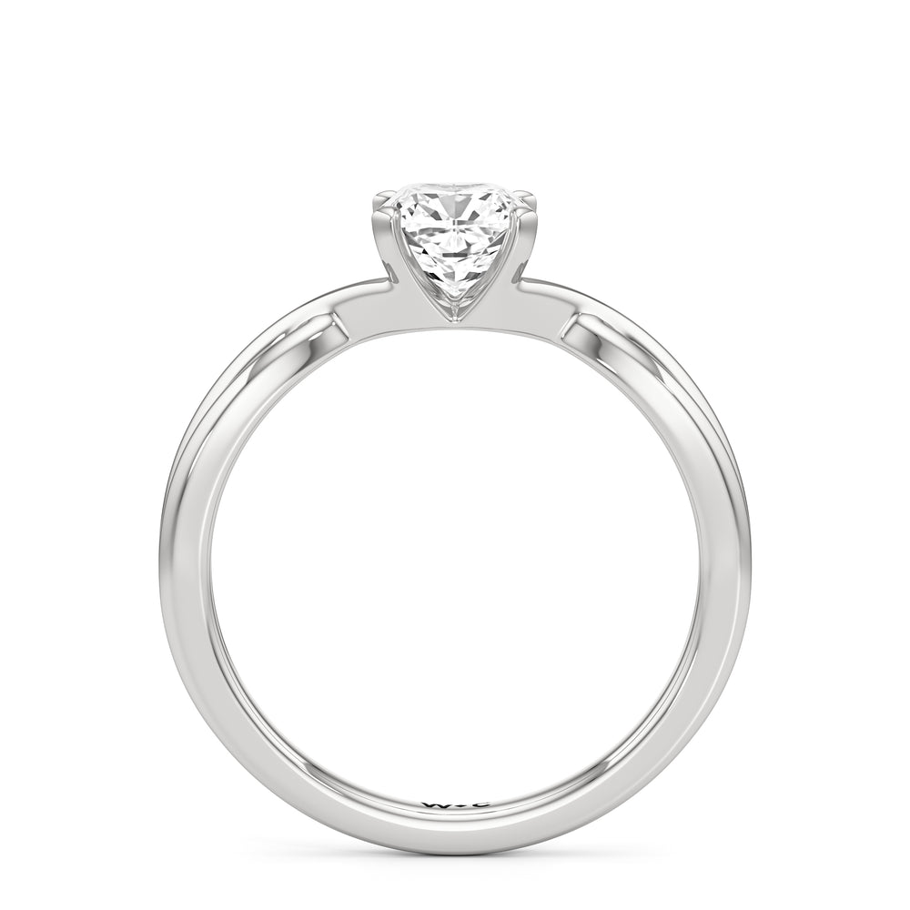 The Arabella Engagement Ring with Cushion Cut Diamond in 14KT Platinum view 2
