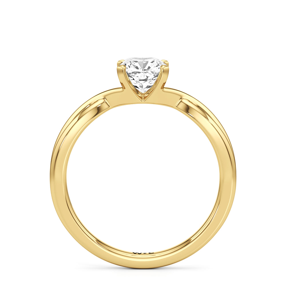 The Arabella Engagement Ring with Cushion Cut Diamond in 14KT Yellow Gold view 2
