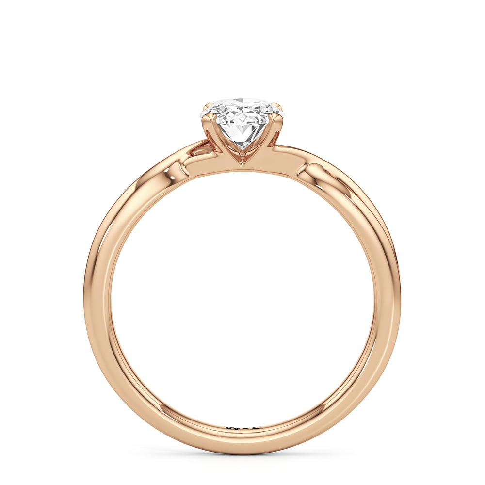 The Arabella Engagement Ring with Oval Cut Diamond in 14KT Rose Gold view 2
