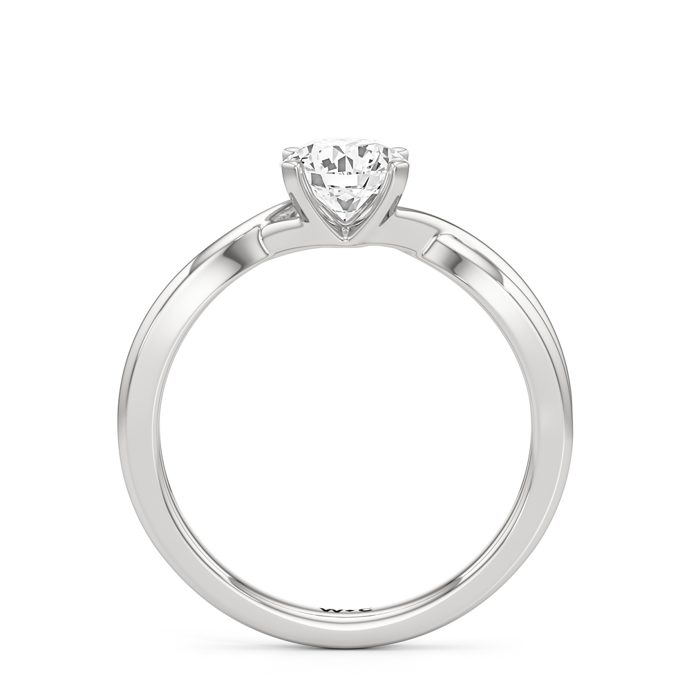 The Arabella Engagement Ring with Round Cut Diamond in 14KT Platinum view 2
