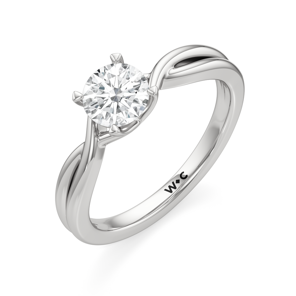 The Arabella Engagement Ring with Round Cut Diamond in 14KT Platinum view 3
