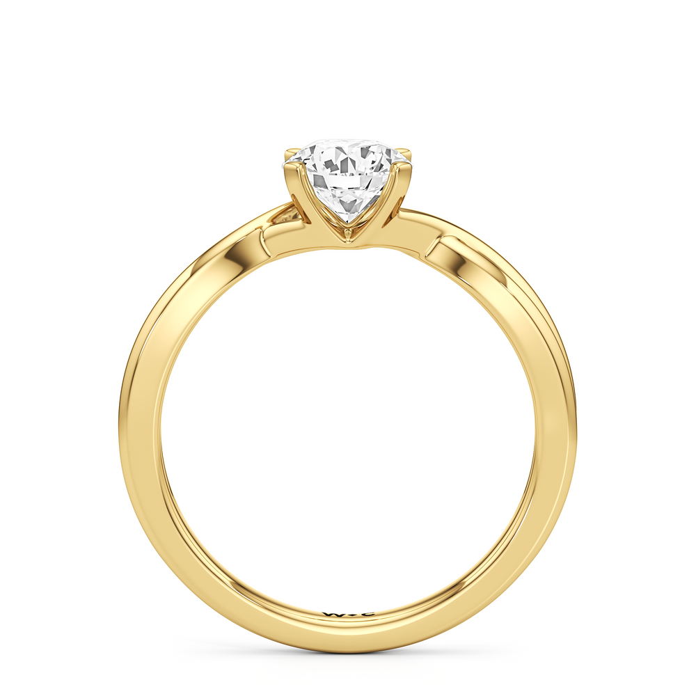 The Arabella Engagement Ring with Round Cut Diamond in 14KT Yellow Gold view 2
